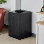 Lancaster Table & Seating 40 Gallon Black Perforated Powder-Coated Metal Square Decorative Trash Can