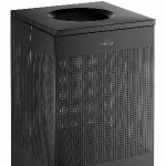 Lancaster Table & Seating 40 Gallon Black Perforated Powder-Coated Metal Square Decorative Trash Can