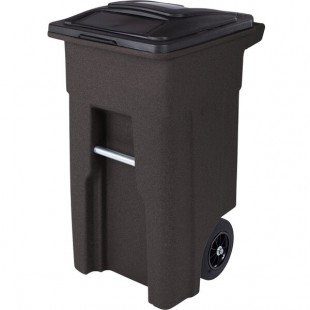 Toter ANA32-00BST 32 Gallon Brownstone Rotational Molded Wheeled Rectangular Trash Can with Lid Toter ANA32-00BST 32 Gallon Brownstone Rotational Molded Wheeled Rectangular Trash Can with Lid
