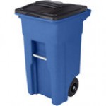 Toter ANA32-00BST 32 Gallon Brownstone Rotational Molded Wheeled Rectangular Trash Can with Lid
