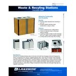 Lakeside 4415BS Stainless Steel Rectangular Refuse / Recycle / Paper Station with Front Access and Beige Suede Laminate Finish - 37 1/2