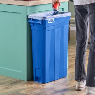 Lavex Pro 23 Gallon Blue Slim Rectangular Waste / Recycling Bin Lavex Pro 23 Gallon Blue Slim Rectangular Waste / Recycling Bin