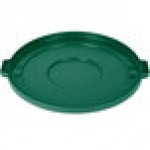 Carlisle 84105609 Bronco 55 Gallon Green Flat Round Trash Can Lid