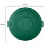 Carlisle 84105609 Bronco 55 Gallon Green Flat Round Trash Can Lid