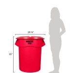 Rubbermaid® BRUTE 55 Gallon Red Round Trash Can and Lid Rubbermaid® BRUTE 55 Gallon Red Round Trash Can and Lid