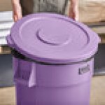 Lavex 44 Gallon Purple Round Commercial Trash Can Lid
