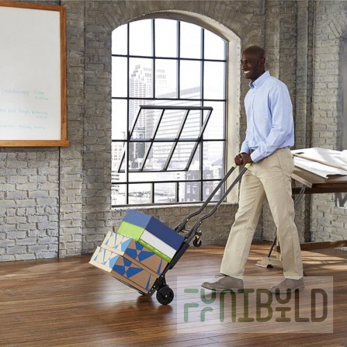 Cosco 300 lb. Blue and Green 2-in-1 Multi-Position Folding Hand Truck and Cart 12222PBG1E
