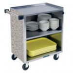 Lakeside 622GS Shelf Medium Duty Stainless Steel Utility Cart with Enclosed Base and Gray Sand Finish - 30 3/4
