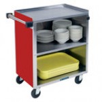 Lakeside 622GS Shelf Medium Duty Stainless Steel Utility Cart with Enclosed Base and Gray Sand Finish - 30 3/4