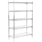 Metro 5A357C Stationary Super Erecta Adjustable 2 Series Chrome Wire Shelving Unit - 18 Metro 5A357C Stationary Super Erecta Adjustable 2 Series Chrome Wire Shelving Unit - 18