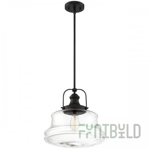 SATCO/NUVO Basel 1-Light Pendant Light with Clear Glass and Aged Bronze Finish - 120V, 100W