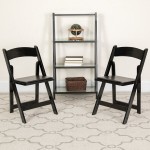 Flash Furniture Hercules Black Wood Folding Chair with Black Vinyl Seat - 2/Case Flash Furniture Hercules Black Wood Folding Chair with Black Vinyl Seat - 2/Case