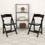 Flash Furniture Hercules Black Wood Folding Chair with Black Vinyl Seat - 2/Case Flash Furniture Hercules Black Wood Folding Chair with Black Vinyl Seat - 2/Case