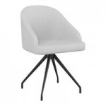 Martha Stewart Piper Black Faux Leather Swivel Office Chair with Polished Nickel Finish
