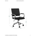 Martha Stewart Piper Black Faux Leather Swivel Office Chair with Polished Nickel Finish