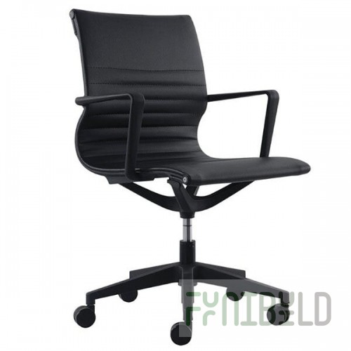 Eurotech VT032A Kinetic Series Black Vinyl Mid Back Swivel Office Chair