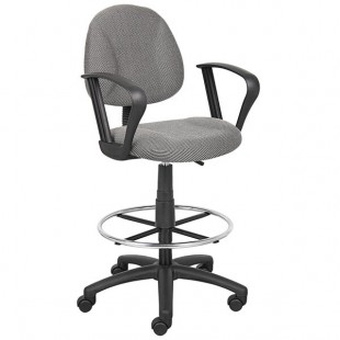 Boss B1617-GY Gray Drafting Stool with Footring and Loop Arms Boss B1617-GY Gray Drafting Stool with Footring and Loop Arms