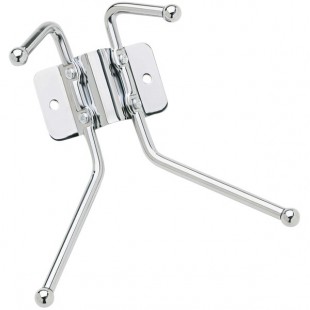 Safco 4160 Chrome Metal Two-Peg Coat Hook / Wall Rack Safco 4160 Chrome Metal Two-Peg Coat Hook / Wall Rack