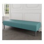 Lesro Luxe Lounge Series Patriot Plus Sea Vinyl 3-Seat Bench with Steel Legs Lesro Luxe Lounge Series Patriot Plus Sea Vinyl 3-Seat Bench with Steel Legs