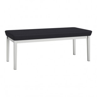 Lesro Lenox Steel Patriot Plus Black Vinyl 2-Seat Bench Lesro Lenox Steel Patriot Plus Black Vinyl 2-Seat Bench