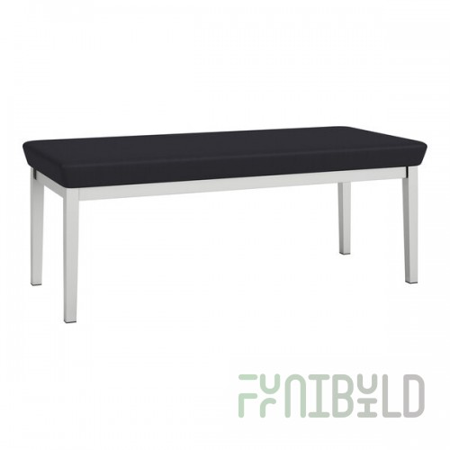 Lesro Lenox Steel Patriot Plus Black Vinyl 2-Seat Bench