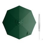 Lancaster Table & Seating 11' Round Forest Green Crank Lift Silver Aluminum Umbrella Lancaster Table & Seating 11' Round Forest Green Crank Lift Silver Aluminum Umbrella