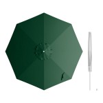 Lancaster Table & Seating 11' Round Forest Green Crank Lift Silver Aluminum Umbrella Lancaster Table & Seating 11' Round Forest Green Crank Lift Silver Aluminum Umbrella
