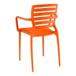 Lancaster Table & Seating Sol Sunset Orange Resin Arm Chair
