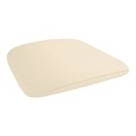 Lancaster Table & Seating Alloy Pearl White Outdoor Cafe Chair with Tan Fabric Magnetic Cushion Lancaster Table & Seating Alloy Pearl White Outdoor Cafe Chair with Tan Fabric Magnetic Cushion