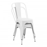 Lancaster Table & Seating Alloy Pearl White Outdoor Cafe Chair with Tan Fabric Magnetic Cushion Lancaster Table & Seating Alloy Pearl White Outdoor Cafe Chair with Tan Fabric Magnetic Cushion
