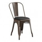 Lancaster Table & Seating Alloy Copper Indoor Cafe Chair with Black Vinyl Cushion Lancaster Table & Seating Alloy Copper Indoor Cafe Chair with Black Vinyl Cushion