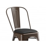 Lancaster Table & Seating Alloy Copper Indoor Cafe Chair with Black Vinyl Cushion Lancaster Table & Seating Alloy Copper Indoor Cafe Chair with Black Vinyl Cushion