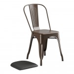 Lancaster Table & Seating Alloy Copper Indoor Cafe Chair with Black Vinyl Cushion Lancaster Table & Seating Alloy Copper Indoor Cafe Chair with Black Vinyl Cushion