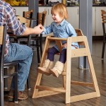 Lancaster Table & Seating Standard Height Wooden High Chair with Natural Finish - Unassembled Lancaster Table & Seating Standard Height Wooden High Chair with Natural Finish - Unassembled