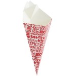 Carnival King 15 oz. Square Savory Printed Cardboard Fry Cone - 500/Case