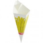 Carnival King 15 oz. Square Savory Printed Cardboard Fry Cone - 500/Case