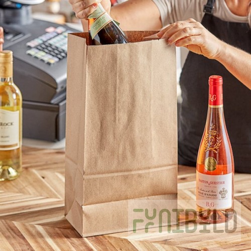 Choice Heavy Duty 20 lb. Extra Heavy-Duty Natural Kraft Bag - 400/Case