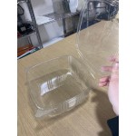 Choice 12 oz. Clear Recycled PET Tall Hinged Deli Container with Domed Lid - 50/Pack