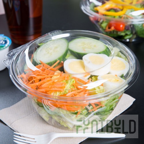 Dart SafeSeal 32 oz. Plastic Tamper-Resistant, Tamper-Evident Bowl with Dome Lid - 150/Case