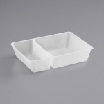 2-Compartment Polypropylene Food Holder Insert - 250/Case 2-Compartment Polypropylene Food Holder Insert - 250/Case