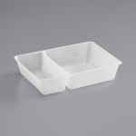 2-Compartment Polypropylene Food Holder Insert - 250/Case 2-Compartment Polypropylene Food Holder Insert - 250/Case