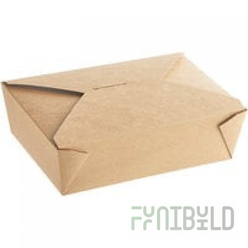 Fold-Pak 03BPEARTHM Bio-Plus-Earth Kraft Microwavable Paper #3 Take-Out Containers 7 3/4