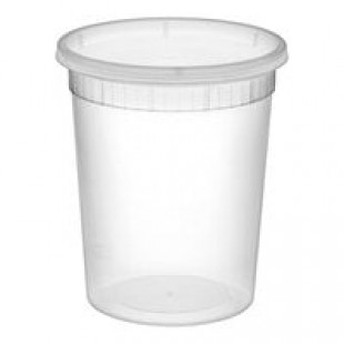 Pactiv/Newspring 32 oz. Translucent Round Deli Container Combo Pack - 240/Case