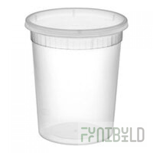 Pactiv/Newspring 32 oz. Translucent Round Deli Container Combo Pack - 240/Case