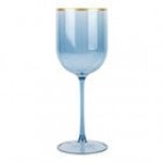 Posh Setting 12 oz. Round Green Plastic Wine Goblet with Gold Rim - 60/Case Posh Setting 12 oz. Round Green Plastic Wine Goblet with Gold Rim - 60/Case