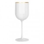 Posh Setting 12 oz. Round Green Plastic Wine Goblet with Gold Rim - 60/Case Posh Setting 12 oz. Round Green Plastic Wine Goblet with Gold Rim - 60/Case
