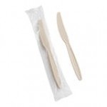 Choice Beige Heavy Weight Wrapped Polystyrene Plastic Knife - 1,000/Case Choice Beige Heavy Weight Wrapped Polystyrene Plastic Knife - 1,000/Case