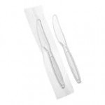 Choice Beige Heavy Weight Wrapped Polystyrene Plastic Knife - 1,000/Case Choice Beige Heavy Weight Wrapped Polystyrene Plastic Knife - 1,000/Case