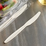 Choice Beige Heavy Weight Wrapped Polystyrene Plastic Knife - 1,000/Case Choice Beige Heavy Weight Wrapped Polystyrene Plastic Knife - 1,000/Case