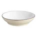 Acopa Embers 48 oz. Cream White Matte Stoneware Pasta Bowl - Sample